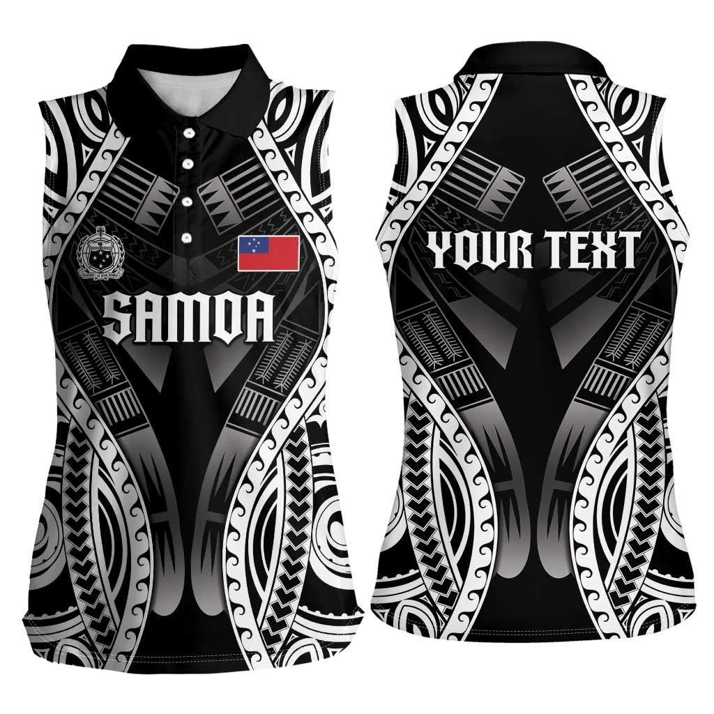 Personalised Remember Samoa Black Saturday Women Sleeveless Polo Shirt Samoa Mo Samoa - Polynesian Pride