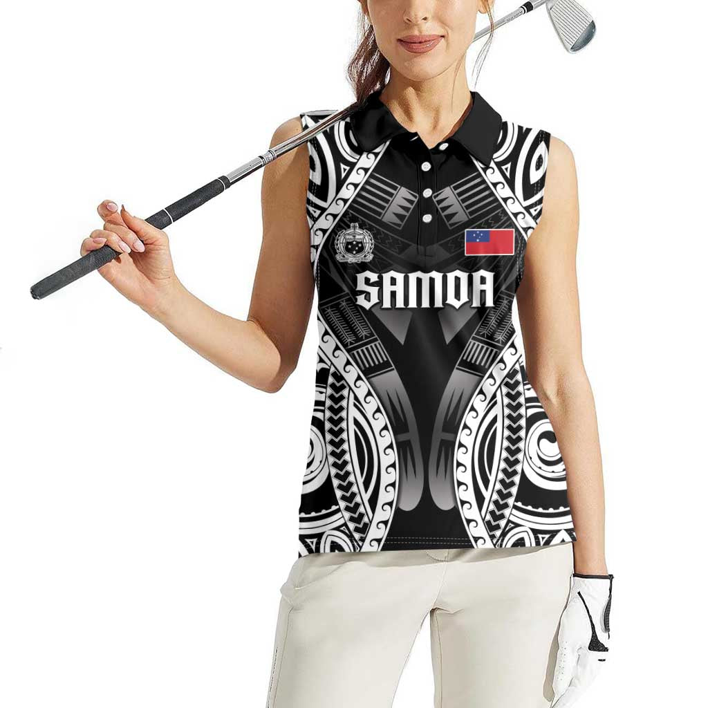 Personalised Remember Samoa Black Saturday Women Sleeveless Polo Shirt Samoa Mo Samoa - Polynesian Pride