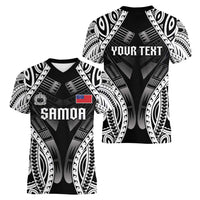 Personalised Remember Samoa Black Saturday Women V-Neck T-Shirt Samoa Mo Samoa - Polynesian Pride
