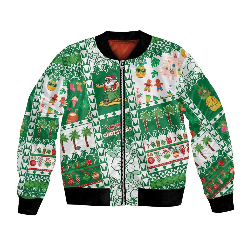 Norfolk Island Christmas Bomber Jacket Festive Beach Vibes - Polynesian Pride