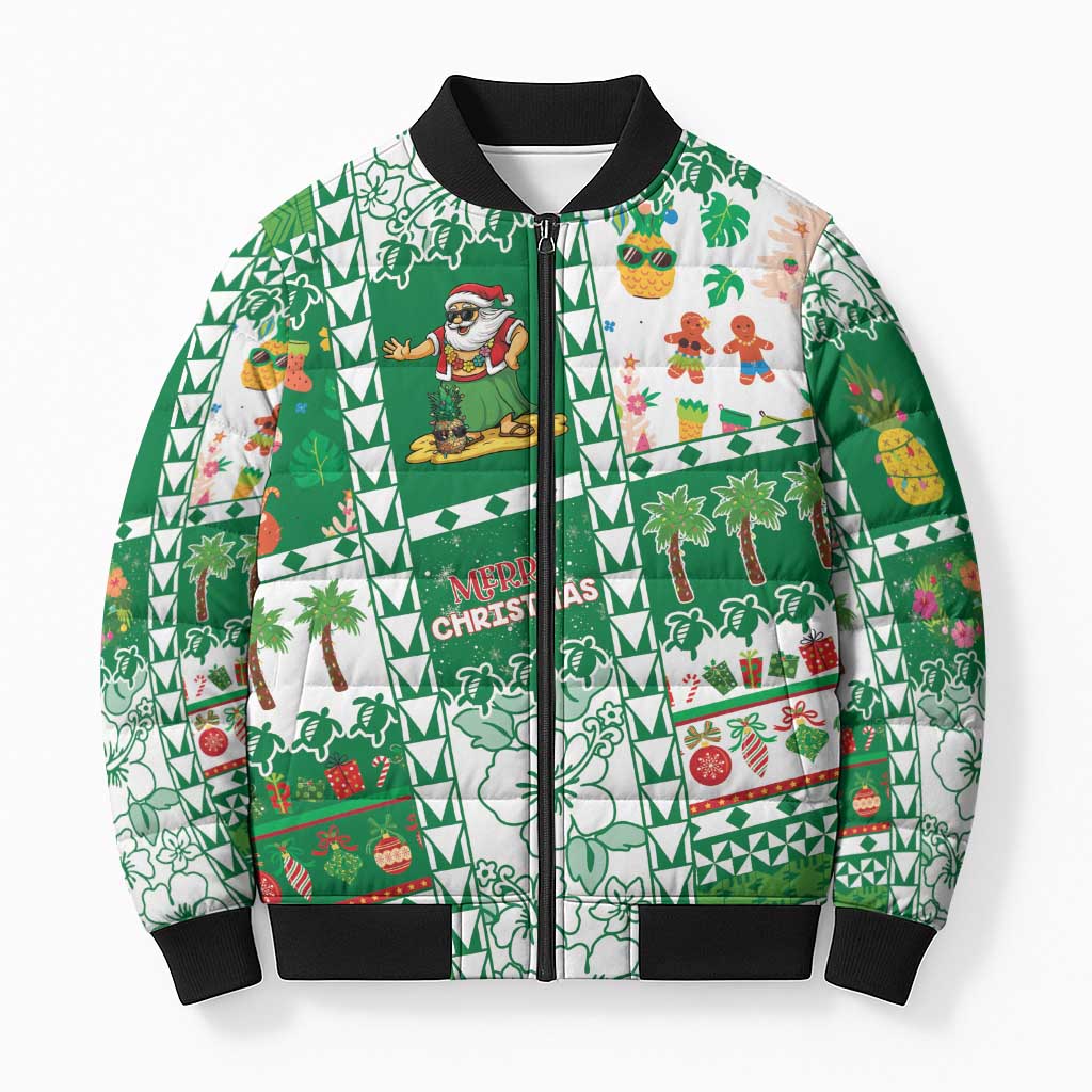 Norfolk Island Christmas Bomber Puffer Jacket Festive Beach Vibes - Polynesian Pride