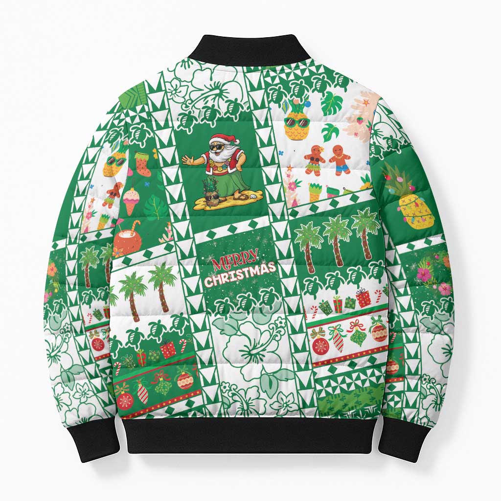 Norfolk Island Christmas Bomber Puffer Jacket Festive Beach Vibes - Polynesian Pride