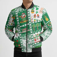 Norfolk Island Christmas Bomber Puffer Jacket Festive Beach Vibes - Polynesian Pride