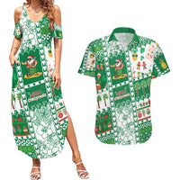 Norfolk Island Christmas Couples Matching Summer Maxi Dress and Hawaiian Shirt Festive Beach Vibes - Polynesian Pride
