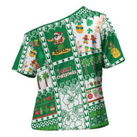 Norfolk Island Christmas Cross Shoulder Shirt Festive Beach Vibes - Polynesian Pride