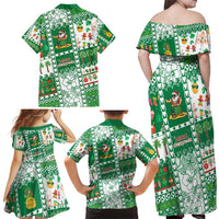 Norfolk Island Christmas Family Matching Off Shoulder Maxi Dress and Hawaiian Shirt Festive Beach Vibes - Polynesian Pride