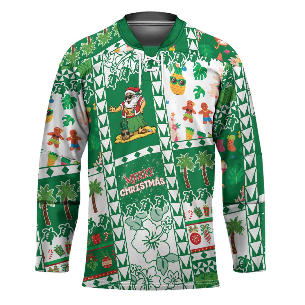 Norfolk Island Christmas Hockey Jersey Festive Beach Vibes - Polynesian Pride