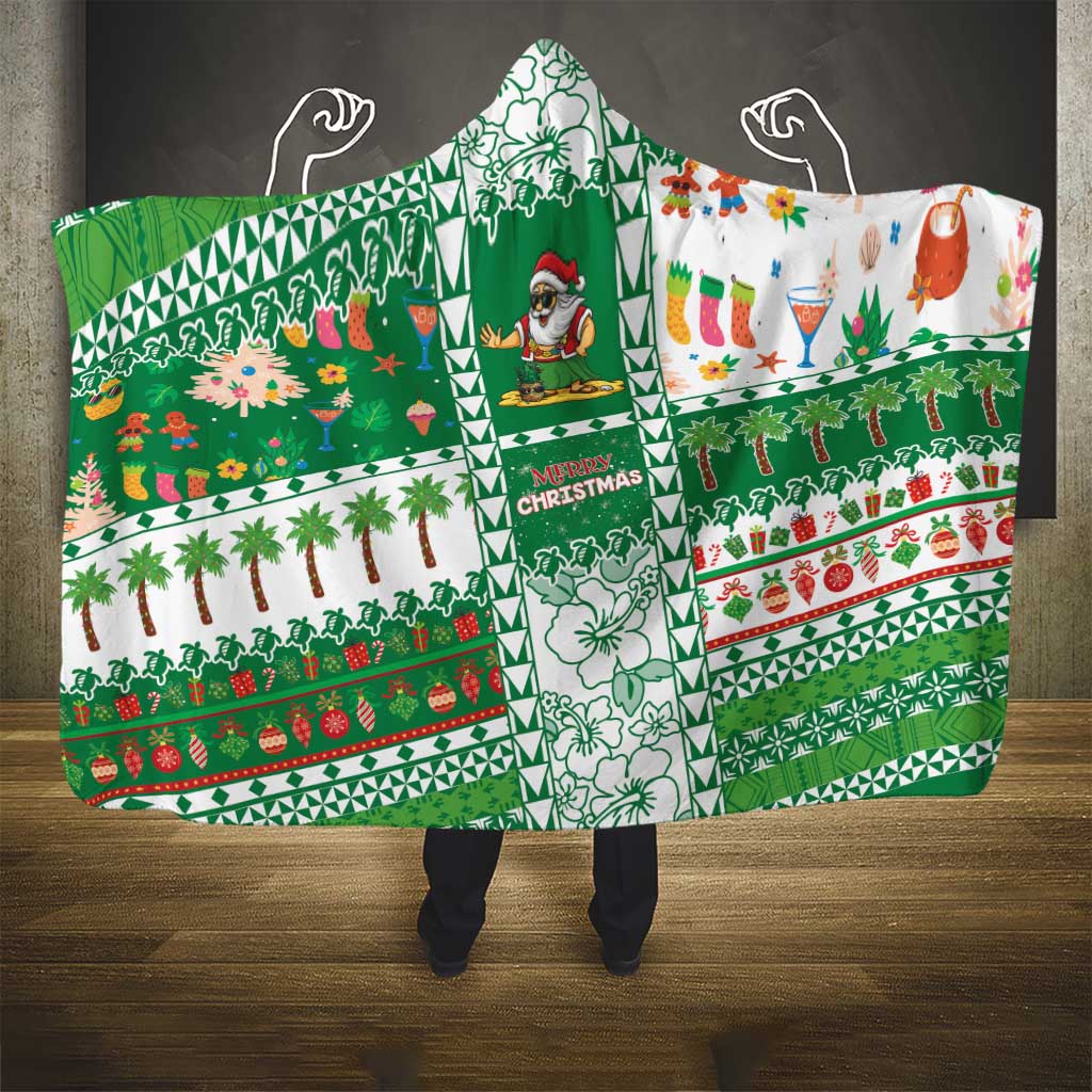 Norfolk Island Christmas Hooded Blanket Festive Beach Vibes - Polynesian Pride