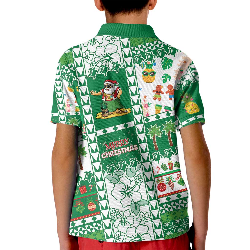 Norfolk Island Christmas Kid Polo Shirt Festive Beach Vibes - Polynesian Pride