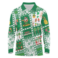 Norfolk Island Christmas Long Sleeve Polo Shirt Festive Beach Vibes - Polynesian Pride