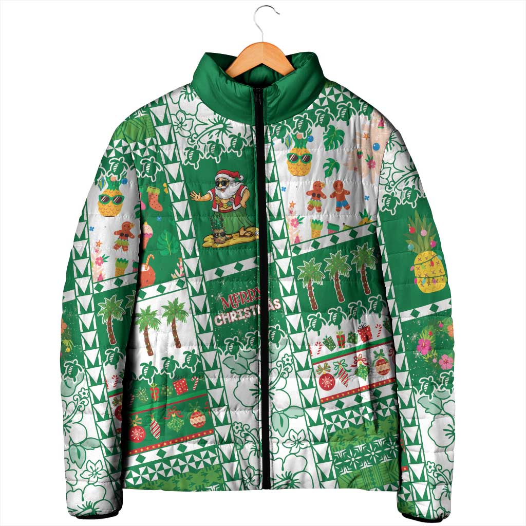 Norfolk Island Christmas Padded Jacket Festive Beach Vibes - Polynesian Pride