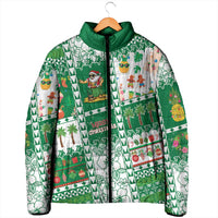 Norfolk Island Christmas Padded Jacket Festive Beach Vibes - Polynesian Pride