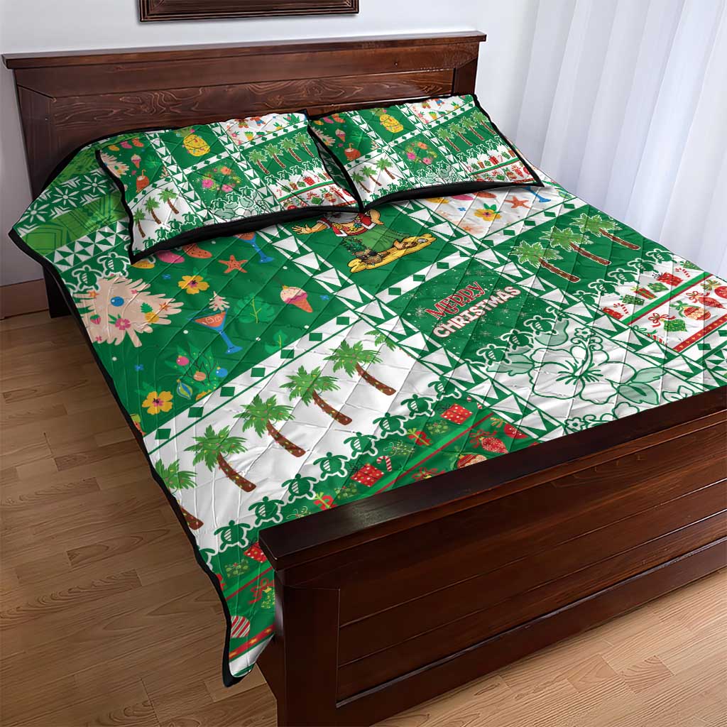Norfolk Island Christmas Quilt Bed Set Festive Beach Vibes - Polynesian Pride