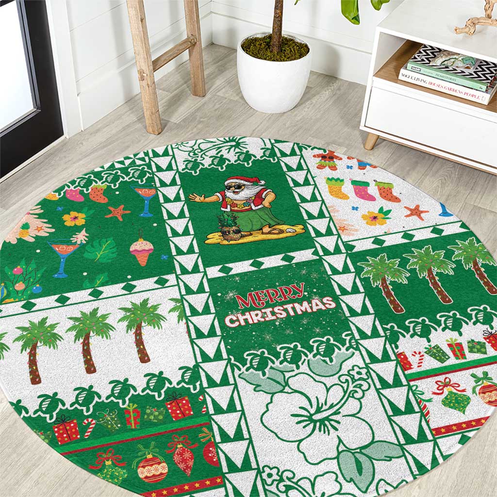 Norfolk Island Christmas Round Carpet Festive Beach Vibes - Polynesian Pride