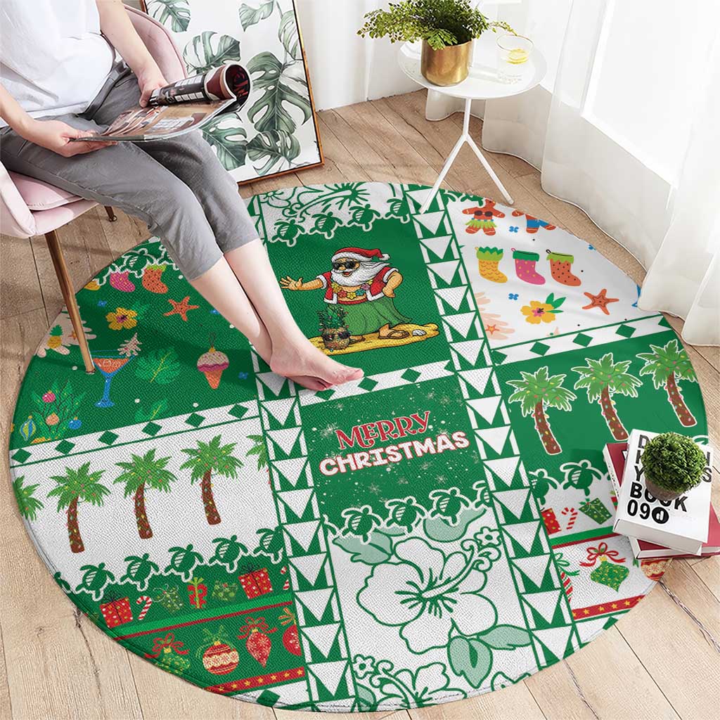 Norfolk Island Christmas Round Carpet Festive Beach Vibes - Polynesian Pride