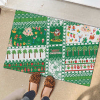 Norfolk Island Christmas Rubber Doormat Festive Beach Vibes - Polynesian Pride