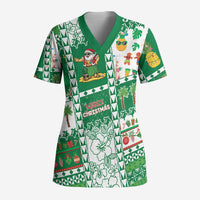 Norfolk Island Christmas Scrub Top Festive Beach Vibes - Polynesian Pride