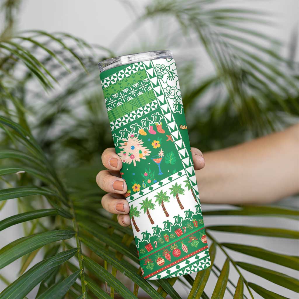 Norfolk Island Christmas Skinny Tumbler Festive Beach Vibes - Polynesian Pride