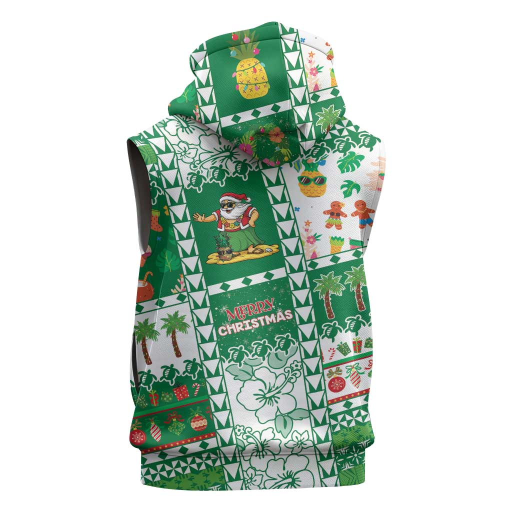 Norfolk Island Christmas Sleeveless Zip Hoodie Festive Beach Vibes - Polynesian Pride