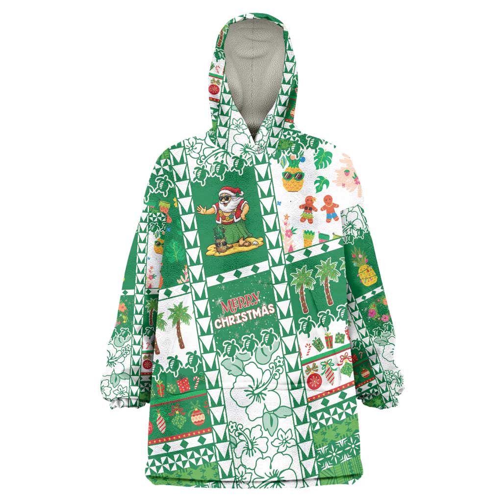 Norfolk Island Christmas Wearable Blanket Hoodie Festive Beach Vibes - Polynesian Pride