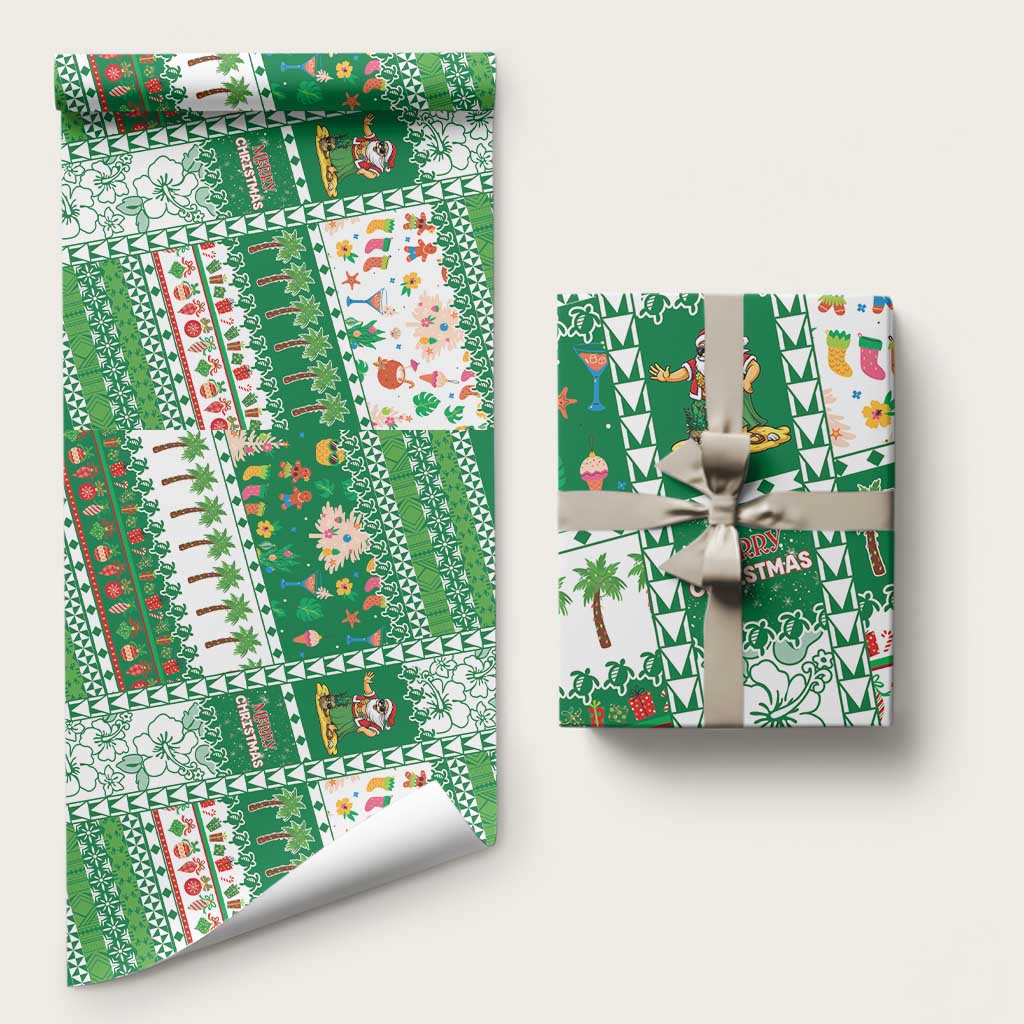 Norfolk Island Christmas Wrapping Paper Festive Beach Vibes - Polynesian Pride