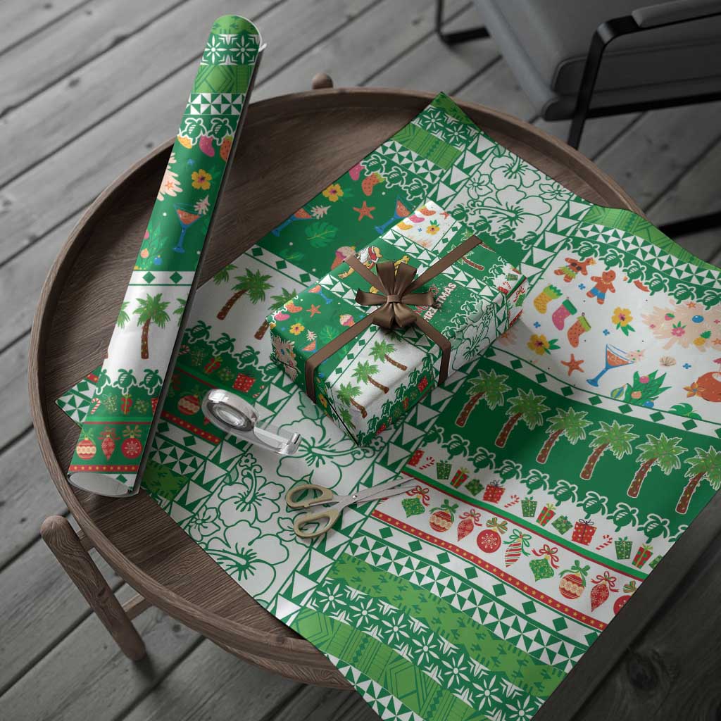 Norfolk Island Christmas Wrapping Paper Festive Beach Vibes - Polynesian Pride