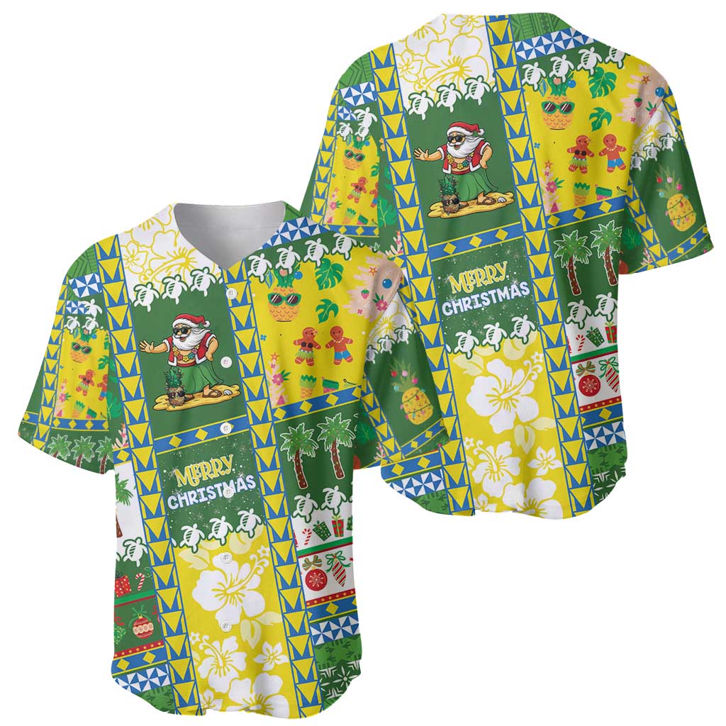 Pitcairn Islands Christmas Baseball Jersey Festive Beach Vibes - Polynesian Pride