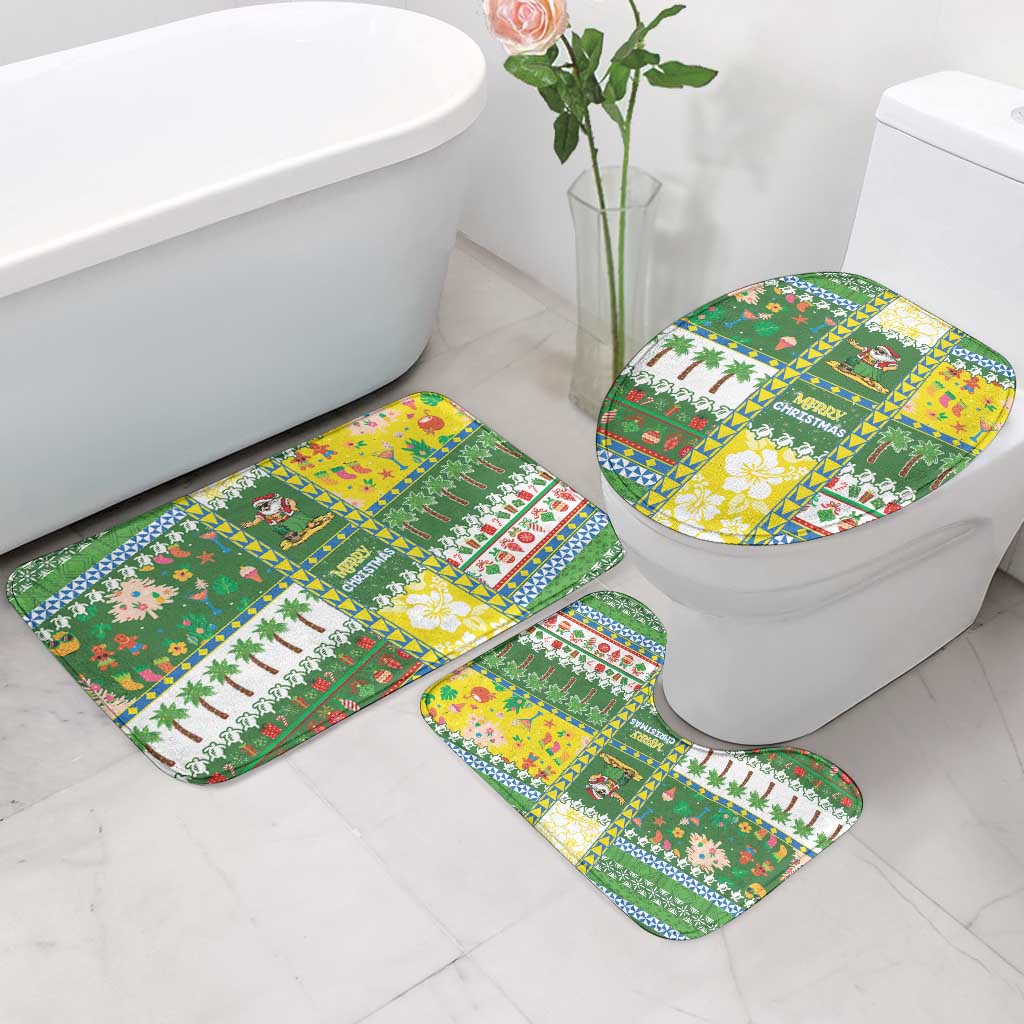 Pitcairn Islands Christmas Bathroom Set Festive Beach Vibes - Polynesian Pride