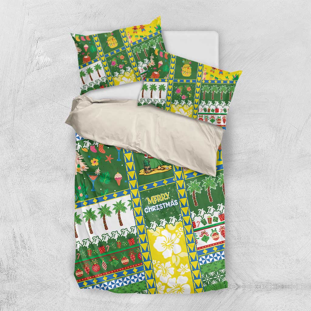 Pitcairn Islands Christmas Bedding Set Festive Beach Vibes - Polynesian Pride