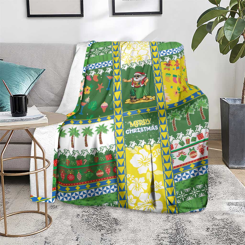 Pitcairn Islands Christmas Blanket Festive Beach Vibes - Polynesian Pride