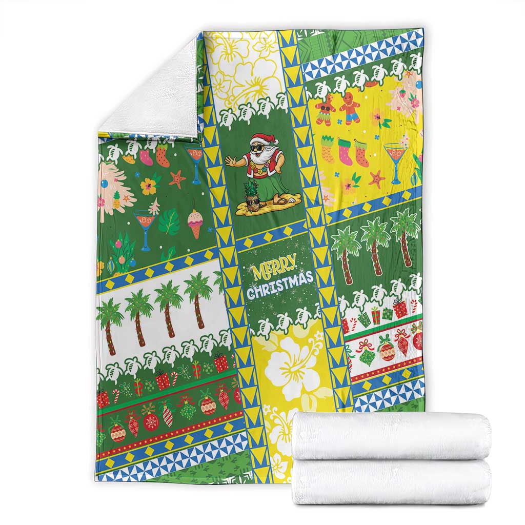 Pitcairn Islands Christmas Blanket Festive Beach Vibes - Polynesian Pride