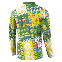 Pitcairn Islands Christmas Button Sweatshirt Festive Beach Vibes - Polynesian Pride