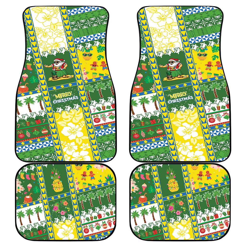 Pitcairn Islands Christmas Car Mats Festive Beach Vibes - Polynesian Pride