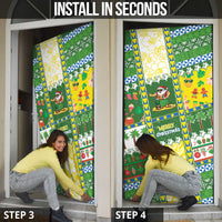 Pitcairn Islands Christmas Door Cover Festive Beach Vibes - Polynesian Pride