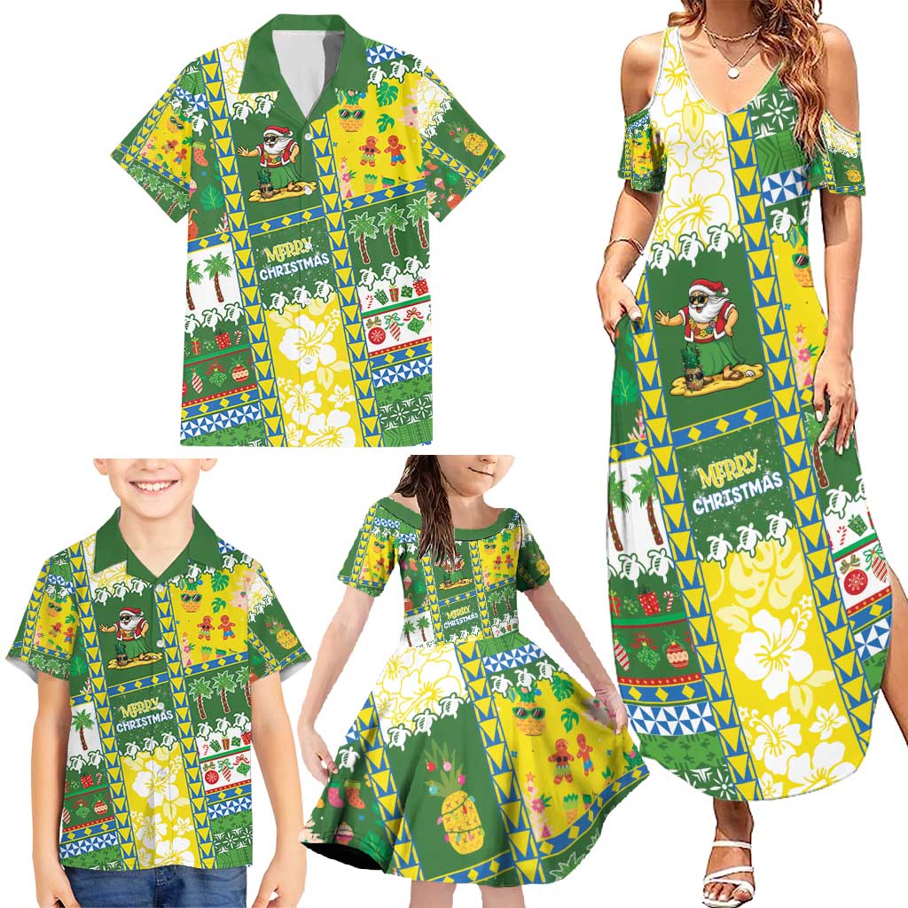 Pitcairn Islands Christmas Family Matching Summer Maxi Dress and Hawaiian Shirt Festive Beach Vibes - Polynesian Pride