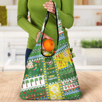 Pitcairn Islands Christmas Grocery Bag Festive Beach Vibes - Polynesian Pride