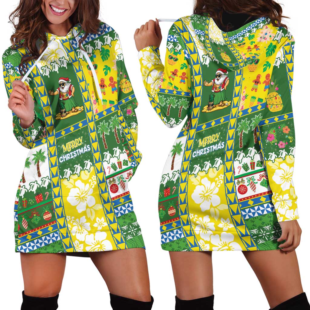 Pitcairn Islands Christmas Hoodie Dress Festive Beach Vibes - Polynesian Pride