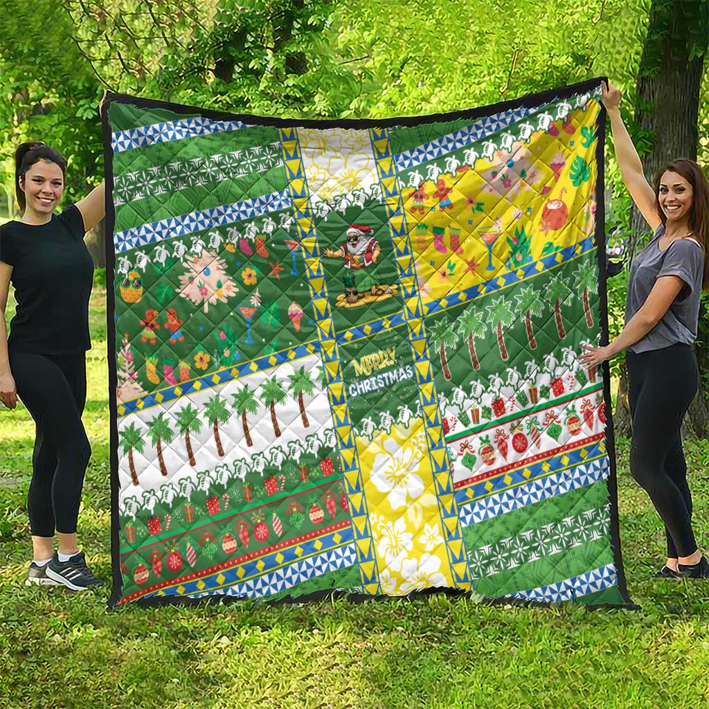 Pitcairn Islands Christmas Quilt Festive Beach Vibes - Polynesian Pride