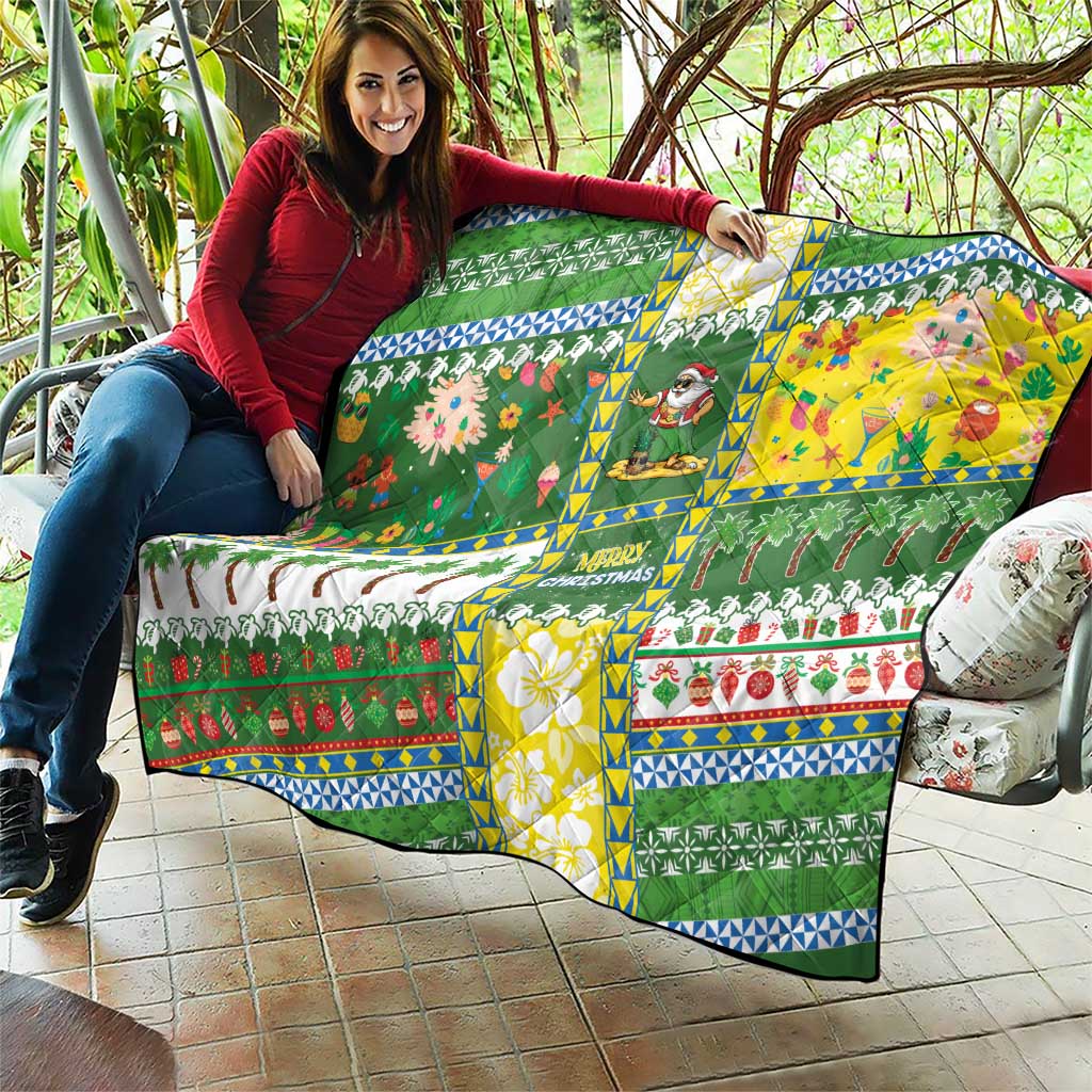 Pitcairn Islands Christmas Quilt Festive Beach Vibes - Polynesian Pride