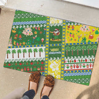 Pitcairn Islands Christmas Rubber Doormat Festive Beach Vibes - Polynesian Pride