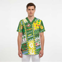 Pitcairn Islands Christmas Scrub Top Festive Beach Vibes - Polynesian Pride