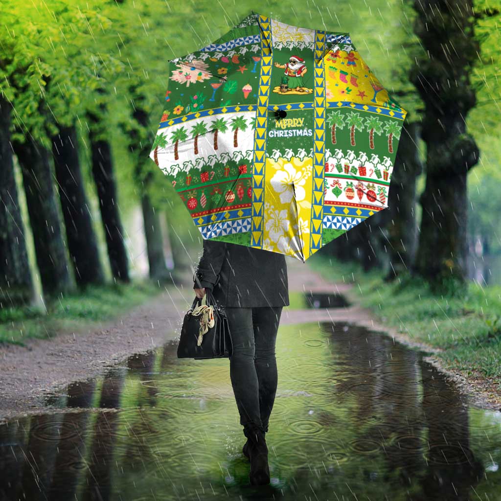 Pitcairn Islands Christmas Umbrella Festive Beach Vibes - Polynesian Pride