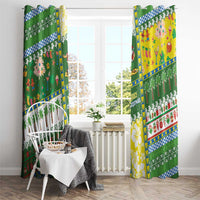 Pitcairn Islands Christmas Window Curtain Festive Beach Vibes - Polynesian Pride