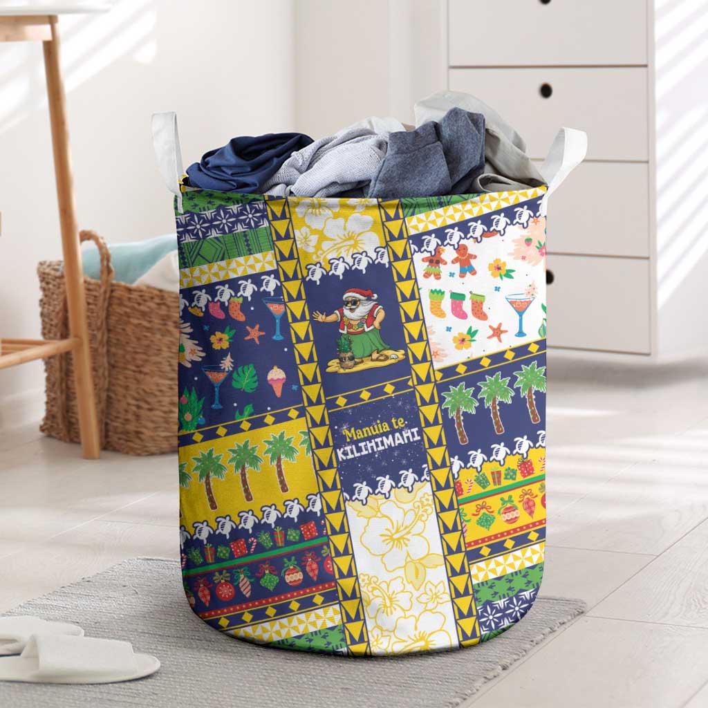 Tokelau Christmas Laundry Basket Festive Beach Vibes - Polynesian Pride