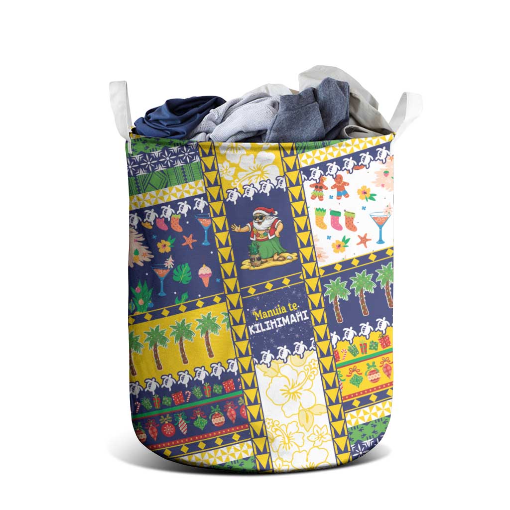 Tokelau Christmas Laundry Basket Festive Beach Vibes - Polynesian Pride