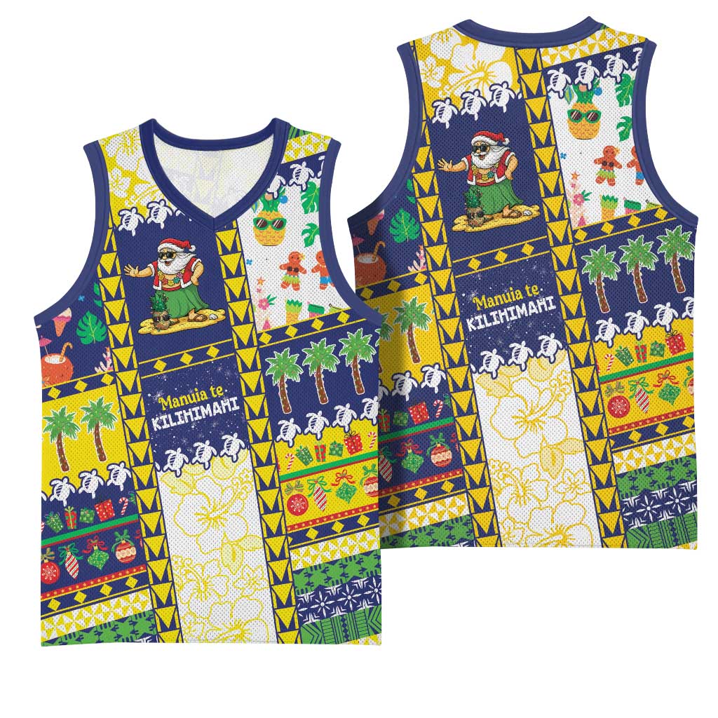 Tokelau Christmas Basketball Jersey Festive Beach Vibes - Polynesian Pride