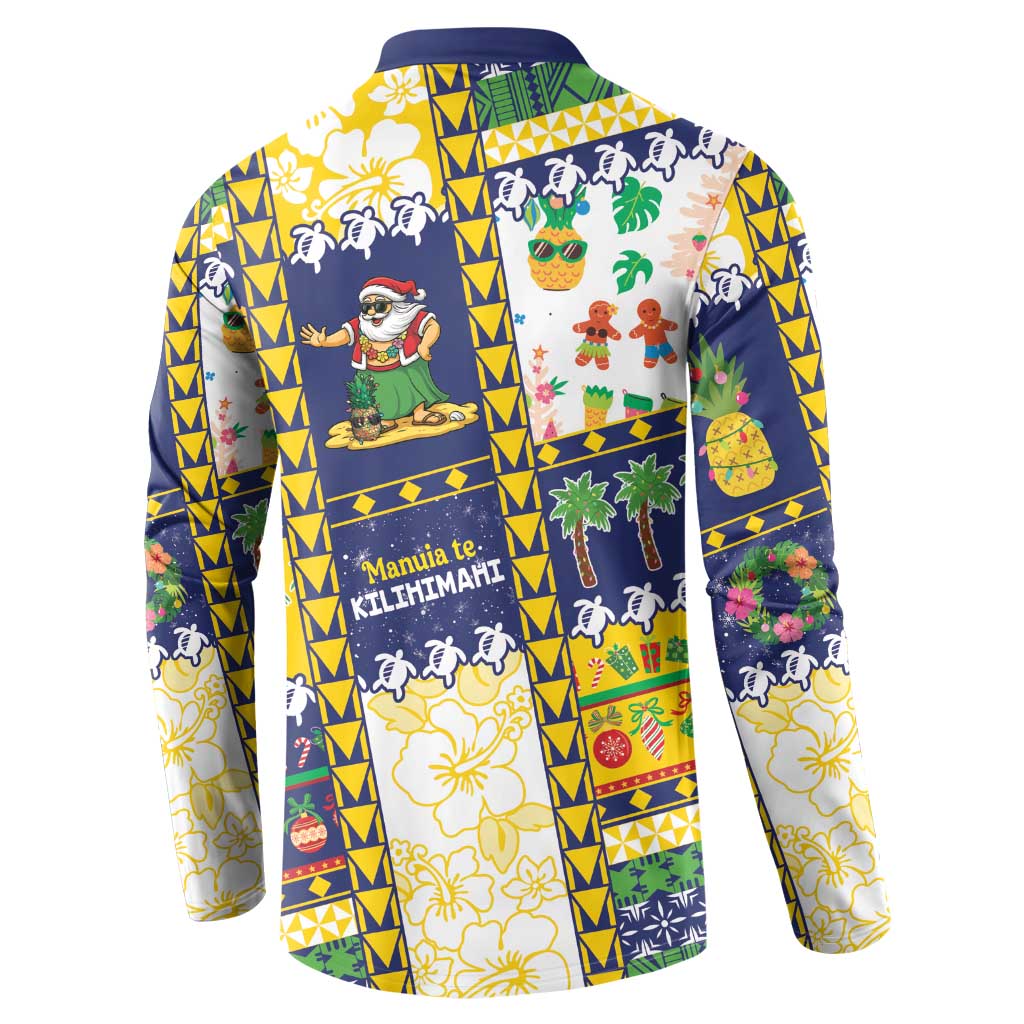 Tokelau Christmas Button Sweatshirt Festive Beach Vibes - Polynesian Pride