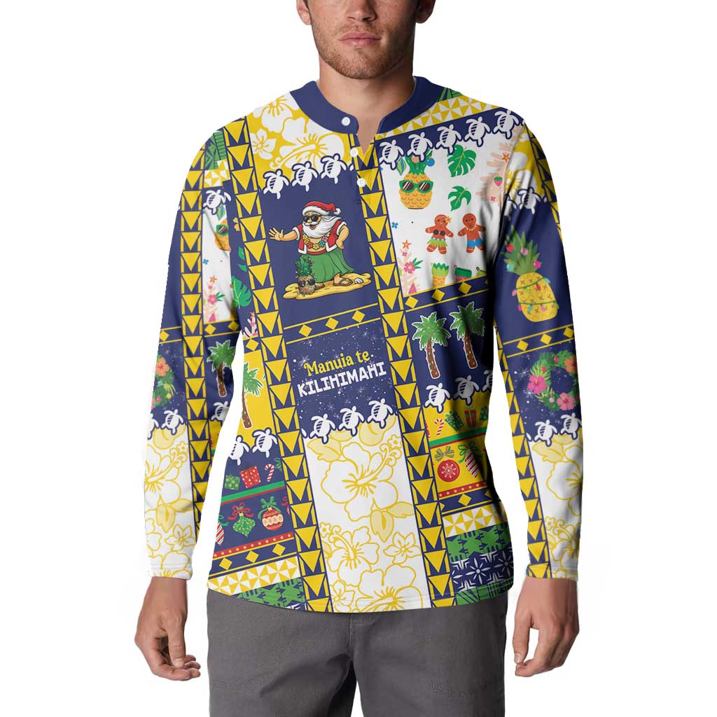 Tokelau Christmas Button Sweatshirt Festive Beach Vibes - Polynesian Pride