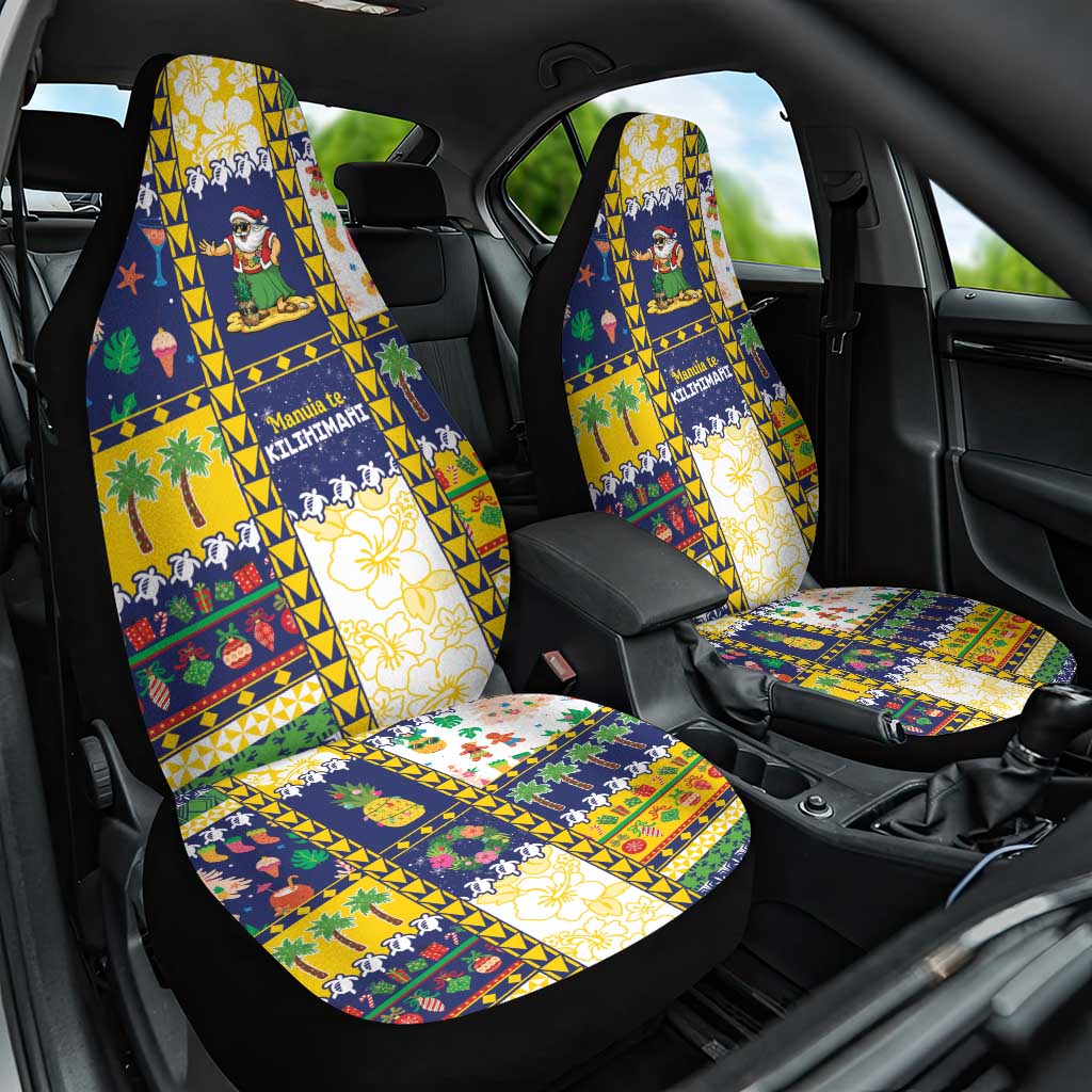 Tokelau Christmas Car Seat Cover Festive Beach Vibes - Polynesian Pride