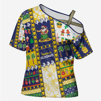 Tokelau Christmas Cross Shoulder Shirt Festive Beach Vibes - Polynesian Pride